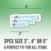 3pcs Science Stickers Science Lover Decals Love Science Vinyl Stickers, Weather-Resistant Sticker for Water Bottles Laptop Window Car 3pcs Size 3" view 2