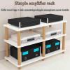 Home Professional Amplifier Rack HiFi Speaker Equipment Cabinet Multi-Functional Solid Wood Multi-Layer Audio Cabinet Do not Hurt The Equipment Bearing Strong Gravity (Color : Black, Size : 4st floo view 2