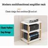 Home Professional Amplifier Rack HiFi Speaker Equipment Cabinet Multi-Functional Solid Wood Multi-Layer Audio Cabinet Do not Hurt The Equipment Bearing Strong Gravity (Color : Black, Size : 4st floo view 3