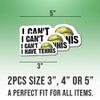 2pcs Tennis Stickers Sport Decals I Can't I Have Tennis Vinyl Stickers, Weather-Resistant Sticker for Water Bottles Laptop Window Car 2pcs Size 3" view 2