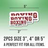 2pcs Boxing Stickers Boxer Stickers Boxing is Life Vinyl Stickers, Weather-Resistant Sticker for Water Bottles Laptop Window Car 2pcs Size 3" view 2