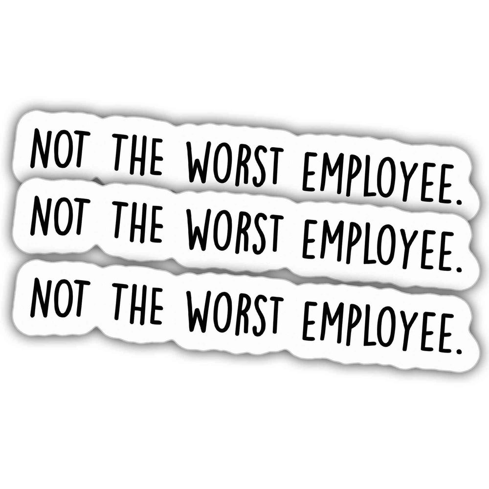 3pcs Coworker Stickers Coworker Decals Not The Worst Employee Vinyl Stickers, Weather-Resistant Sticker for Water Bottles Laptop Window Car 3pcs Size 5"