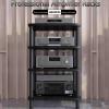 Professional Amplifier Rack HiFi Speaker Equipment Cabinet Multi-Functional Multi-Layer Audio Cabinet High Heat Dissipation Capacity Safe and odourless Structural Stability (Color : White, Size : 3s view 4
