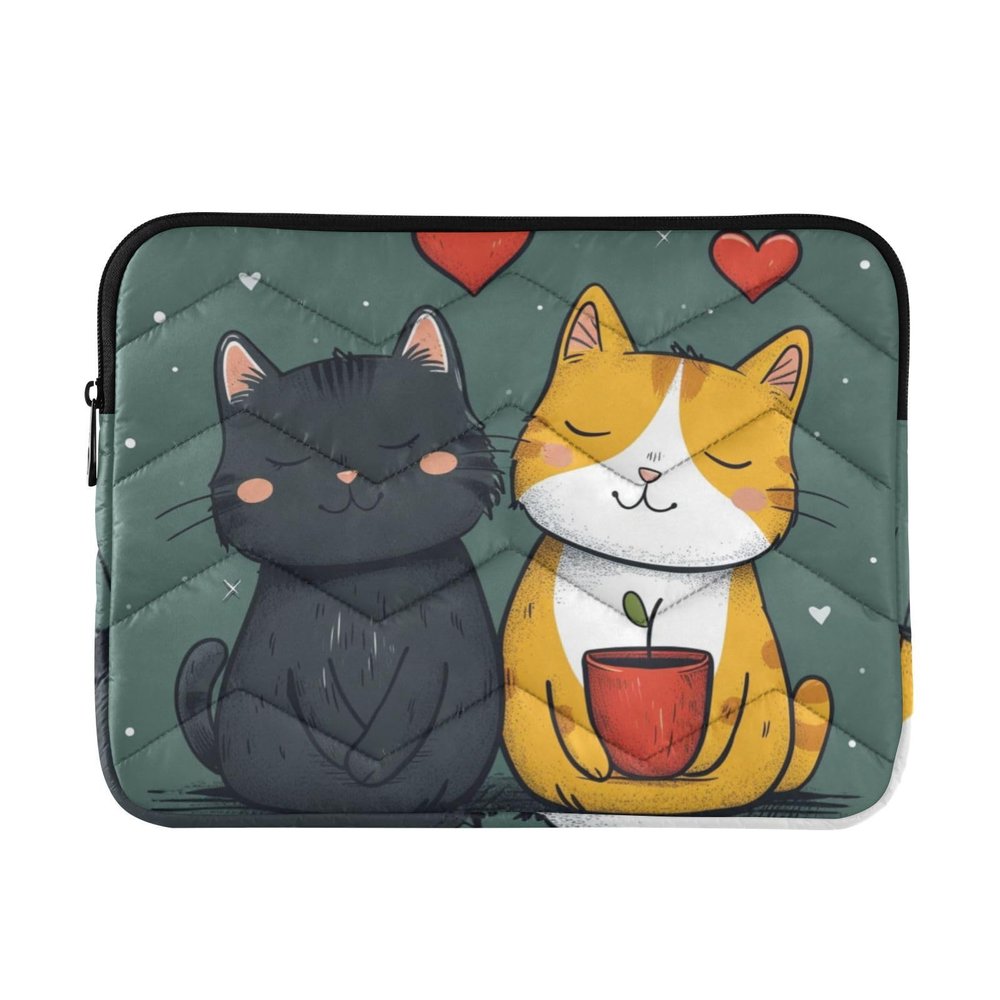ALAZA Cute Cat Kitten Valentine Laptop Sleeve Case 13, 13.3, 14 inch, Computer Cases for Pad Tablet, Waterproof Briefcase Bag