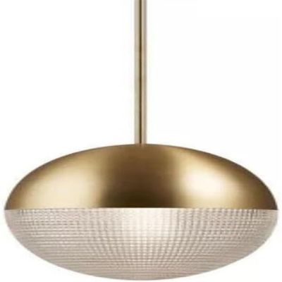 OJRGG Round Milk White Glass Lampshade Chandelier Single Head Nordic Brass E27 Pendant Light Study Room Ceiling Light Fixture for Kitchen Island Living Room Bedroom Bedside Dining Room Hallway(Gold)