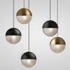 OJRGG Round Milk White Glass Lampshade Chandelier Single Head Nordic Brass E27 Pendant Light Study Room Ceiling Light Fixture for Kitchen Island Living Room Bedroom Bedside Dining Room Hallway(Gold) view 2