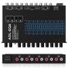 Suacopzar 9 Band Car Audio Equalizer, Car Graphic Equalizer EQ W/Front, Rear +Sub Output, 8V RMS Line Driver, Frequency Adjustable Audio Output for Car, Boat W/CD/AUX Input, White Light Illumination view 1