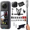 Insta360 X4 Bike Bundle - Waterproof 360 Action Camera with 1/2"" 48MP Sensors, 8K 360 HDR Video, 72MP 360 Photo, |Includes Bike Bundle, Selfie Stick, Lens Cap (128GB), Black view 1