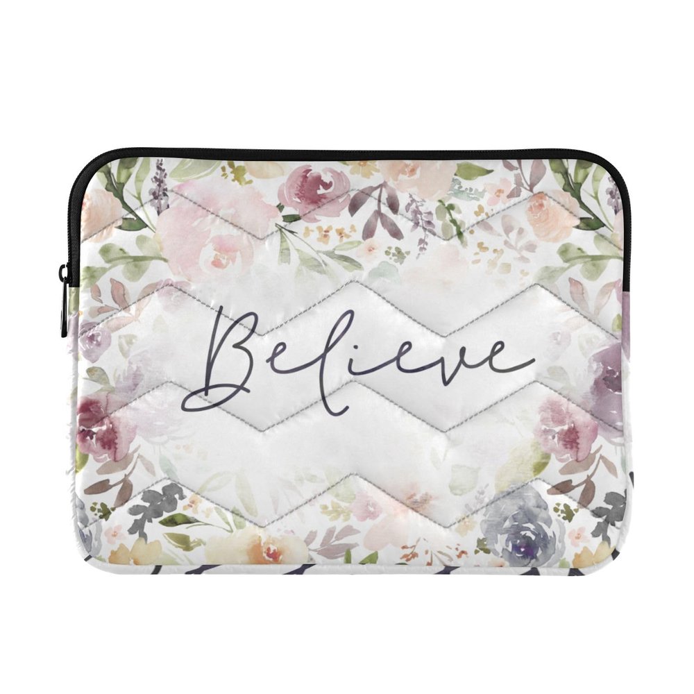 ALAZA Have Faith Believe Christian Rose Flowers Laptop Sleeve Case 13, 13.3, 14 inch, Computer Cases for Pad Tablet, Waterproof Briefcase Bag