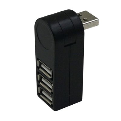 CHANNlCY Portable 3 Ports USB 2.0 Hub M~ni 270 Rotatable Splitter Laptop PC Adapter QJY99 (Color : Black)