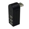 CHANNlCY Portable 3 Ports USB 2.0 Hub M~ni 270 Rotatable Splitter Laptop PC Adapter QJY99 (Color : Black)