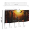 EKYOSHCZ Halloween Party Print Key Holder with 5 Hooks Wall Mounted Key Hook Decorative Wall Self Adhesive Coat Hook for Bags, Coats, Umbrella, JJ0531000 view 2