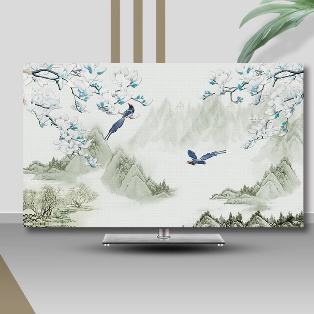 ABANO Universal Indoor LCD TV Dust Cover, 32-85in Stretchable TV Screen Protector for Curved Table Hanging LED Dustproof Slipcover Bedroom Living Room Decoration TV Set Cover