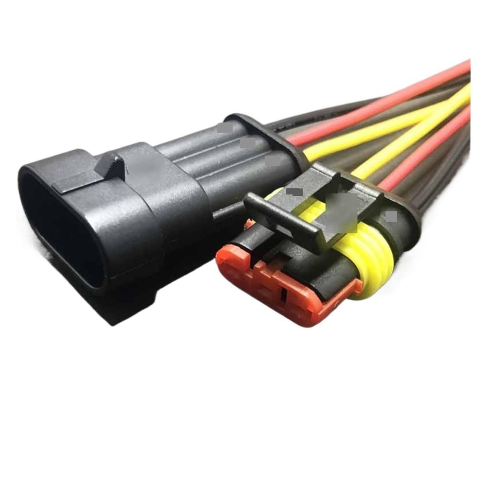 Buxns Dj7021-1.5 Compatible with Automobile Harness Connector 2/3 / 4/5 / 6-pin Motorcycle Cable Adapter Waterproof Wire Length 15cm(3p Strip line,1sets)