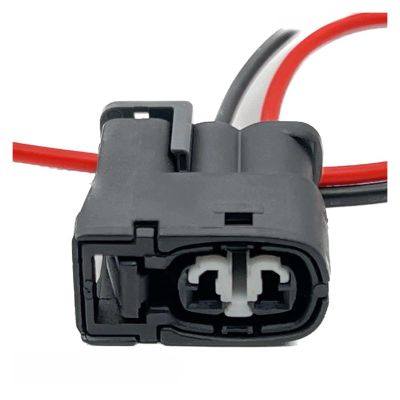 BUIEX 2 Pin Car Injector Connector Wiring Harness 90980-11246 7283-8226-30 Compatible with 2JZ-GE SC300 RX7 S6 Toy~ta Matrix Lex~s Hyu~dai Ma~da (Color : 2Pin Black, Size : 1 Pc with 15cm Wire)