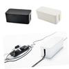 Homoyoyo Power Cord Storage Box Plastic Organizer for Data Headset Cables Black Efficient Wire Management Design Scratch Resistant for Home Office view 4