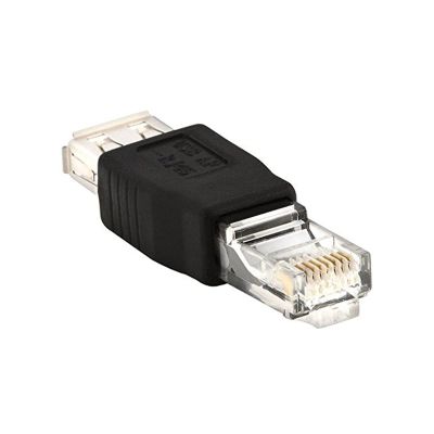 CHANNlCY USB Type A USB 2.0 Female to Ethernet Male Plug Adapter Converter Connector QJY99, Black