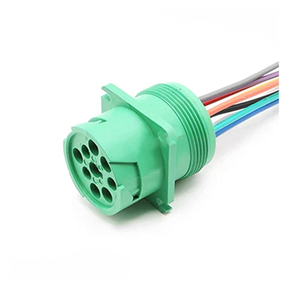 BUIEX 9Pin Deutsch Car Green Circular Aviation Electronic Connector Wiring Harness Compatible with Track J1939 HD16-9-1939S-P080 HD10-9-1939P-P080 (Color : 9P Male, Size : 1 Pc with 15cm Wire)