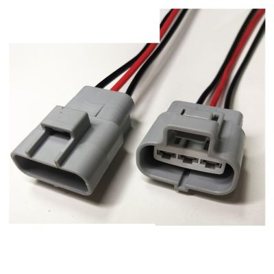 Buxns Dj7021y-4.8 Car Harness Waterproof Connector 2/3/4 Pin Electronic Fan Control Motor Male and Female Wire Length 15cm(3p Strip line,1sets)