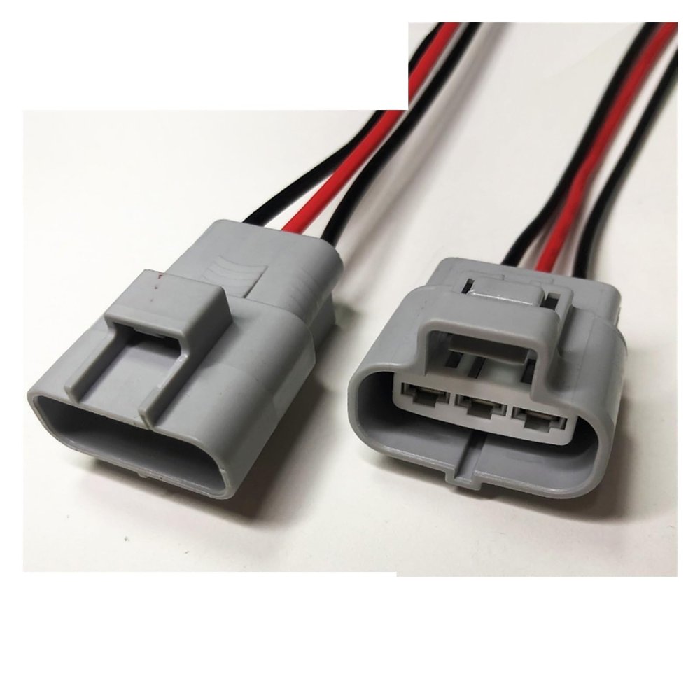 Buxns Dj7021y-4.8 Car Harness Waterproof Connector 2/3/4 Pin Electronic Fan Control Motor Male and Female Wire Length 15cm(3p Strip line,1sets)