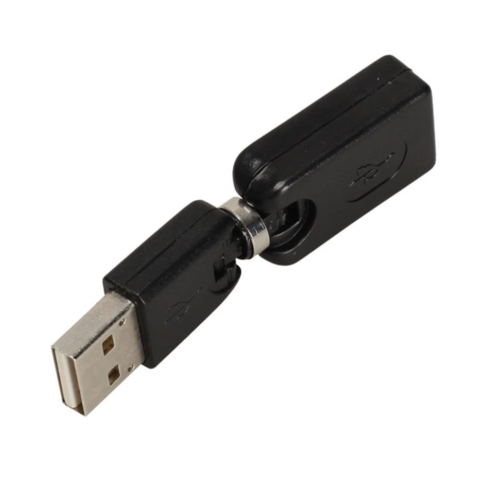 CHANNlCY Flexible Swivel Twist Angle 360 Degree Rotating USB 2.0 Adapter QJY99, 0.2m, Black