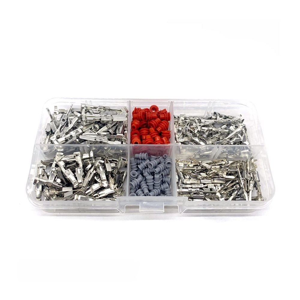 BUIEX 300 Pcs 1.5/3.5MM Auto Terminal Box Electrical Female Male Wire Waterproof Leather Plug 964274-2 964269-2 929939-3 964286-1