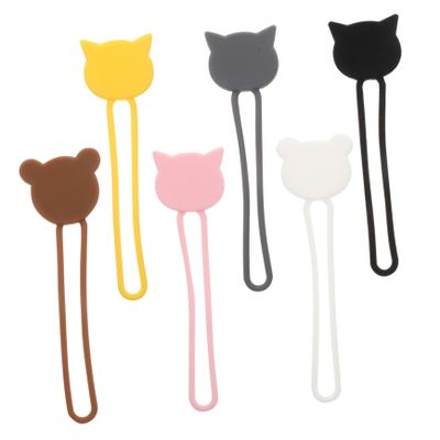Homoyoyo 12pcs Cartoon Animal Silicone Cable Wire Organizer Creative Earphone Holder for Desk Mini Mixed Styles for Home Office and Travel