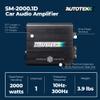 Autotek 2000 Watt 1 Channel Car Audio Amplifier with Bass Knob, High Output Class D Mono Bridged 4 Ohm Stable Input, Street Machine, SM-2000.1, Black view 4