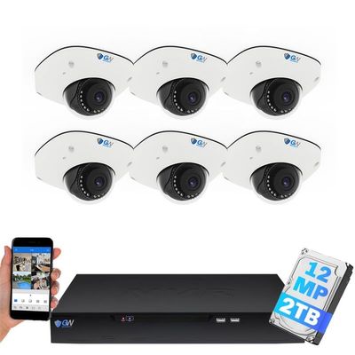 GW Security 8 Channel 12MP 4K @30FPS Face Recognition PoE Security Camera System with 6 x 12MP (4512x2512) IP Color Night Vision Waterproof Microphone AI Dome Cameras, 10 Smart AI Functions