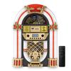 Arkrocket x Elvis Presley Mini Jukebox/Tabletop CD Player/Bluetooth Speaker/Radio/USB and SD Card Player with Retro LED Lighting System (Limitied Edition), Black Gloden view 2