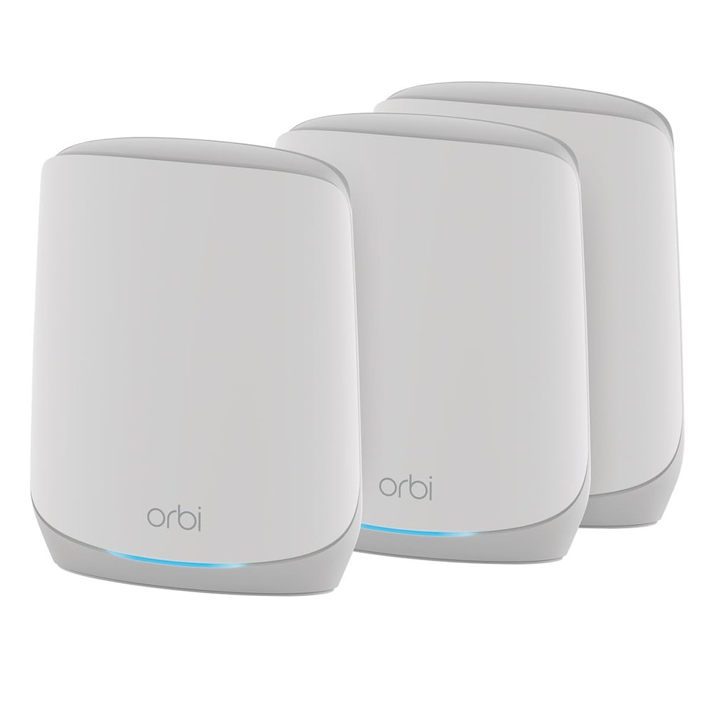NETGEAR Orbi Whole Home Tri-Band WiFi 6 Mesh Network System (RBK753P) Router with 2 Satellite Extenders Security Features - Coverage up to 7,500 sq. ft., 75 Devices - AX5200 (Up to 5.2Gbps)