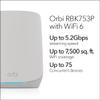 NETGEAR Orbi Whole Home Tri-Band WiFi 6 Mesh Network System (RBK753P) Router with 2 Satellite Extenders Security Features - Coverage up to 7,500 sq. ft., 75 Devices - AX5200 (Up to 5.2Gbps) view 2