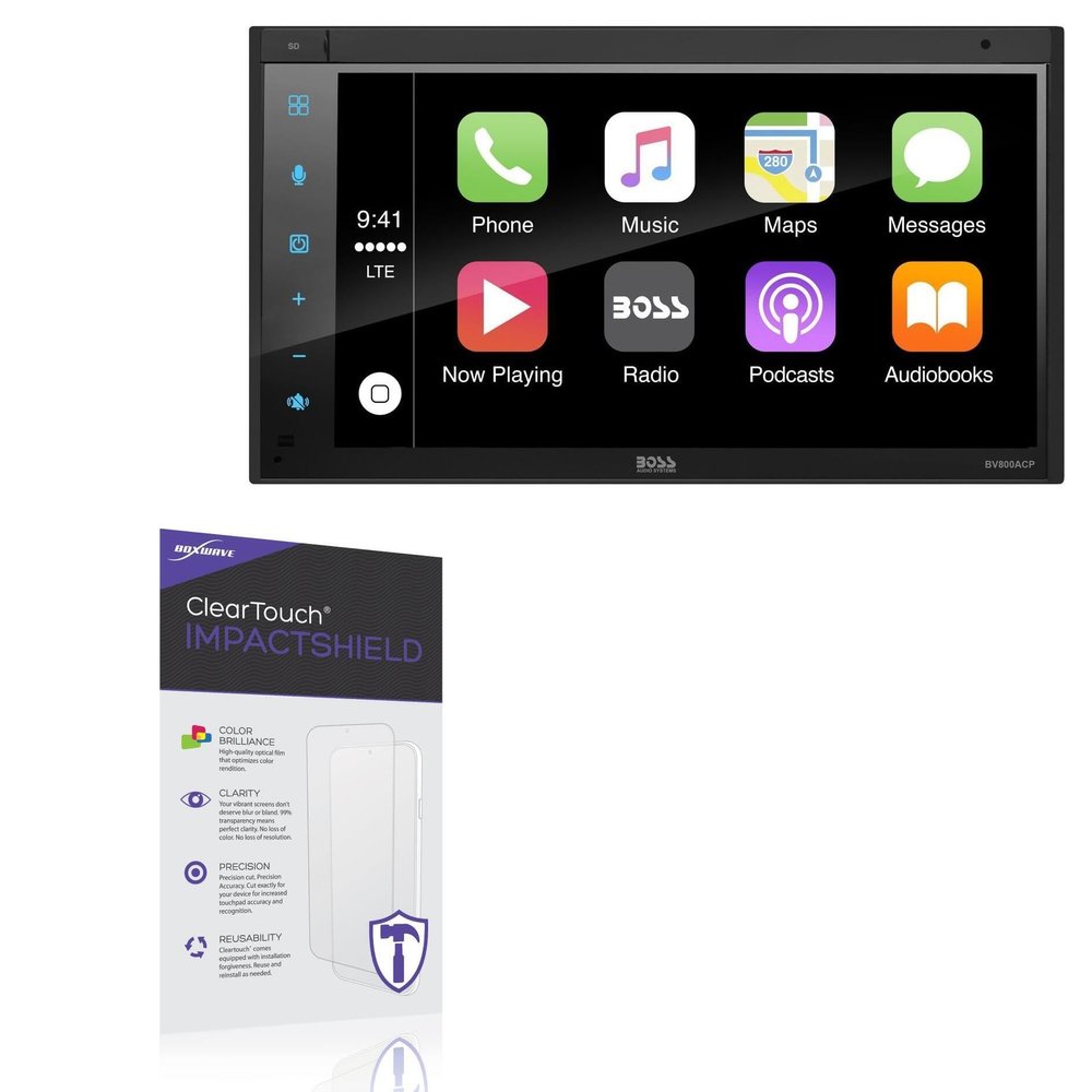 BoxWave Screen Protector Compatible with BOSS Audio BV800ACP - ClearTouch ImpactShield (2-Pack), Impenetrable Screen Protector Flexible Film