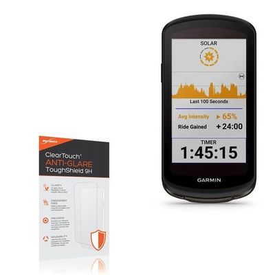 BoxWave Screen Protector Compatible with Garmin Edge 1040 Solar - ClearTouch Anti-Glare ToughShield 9H (2-Pack), Anti-Glare 9H Tough Flexible Film Screen Protector