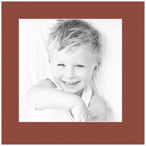 ArtToFrames 10x10 Terra-cotta/Cognac Custom Mat for Picture Frame with 6x6 opening size (Mat Only, Frame NOT Included)