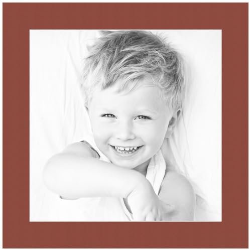 12x12 Terra-Cotta/Cognac Custom Mat for Picture Frame with 8x8 Opening Size (Mat Only, Frame NOT Included) - 5 Pack