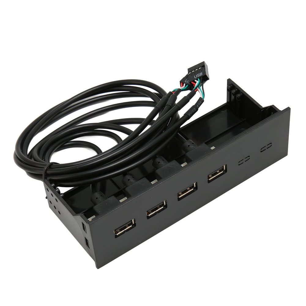 CFTGIW 5.25 Inch Front Panel USB 2.0 Hub 4 Ports Internal Metal USB Hub with 19 Pin Connectors USB 2. Hub Optical Force The Front Panel Speedy Adds Port Broad Compatibility: 4