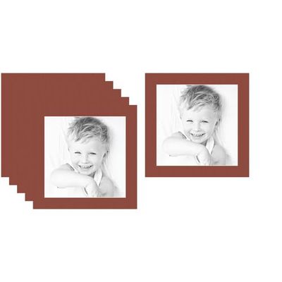 12x12 Terra-Cotta/Cognac Custom Mat for Picture Frame with 8x8 Opening Size (Mat Only, Frame NOT Included) - 6 Pack