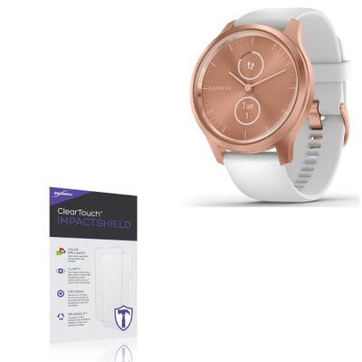 BoxWave Screen Protector Compatible with Garmin Vivomove Style - ClearTouch ImpactShield (2-Pack), Impenetrable Screen Protector Flexible Film