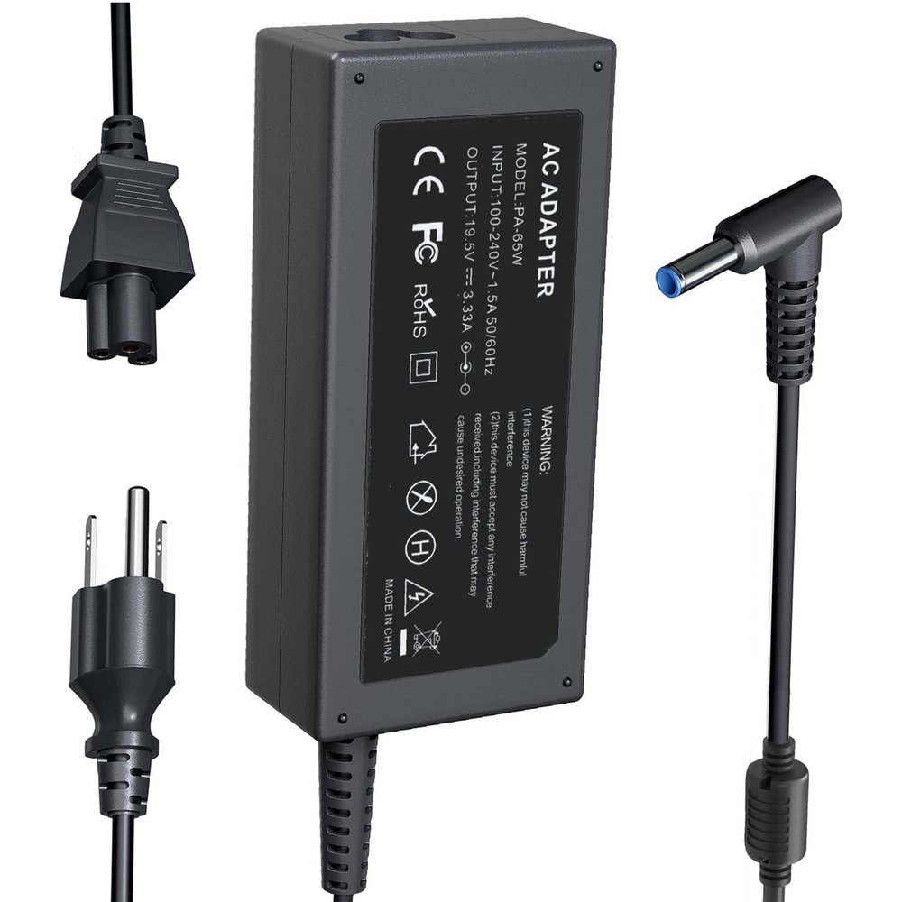 65W Laptop Charger Fit for HP Probook 450 440 445 455 G10 G9 G8 Probook 650 640 G5 G4 G6 G7 for HP Elitebook 640 645 650 655 G8 G9 G10 745 840 850 G3 G4 G5 G6 G7 G8 Blue Tip Power Cord AC Adapter
