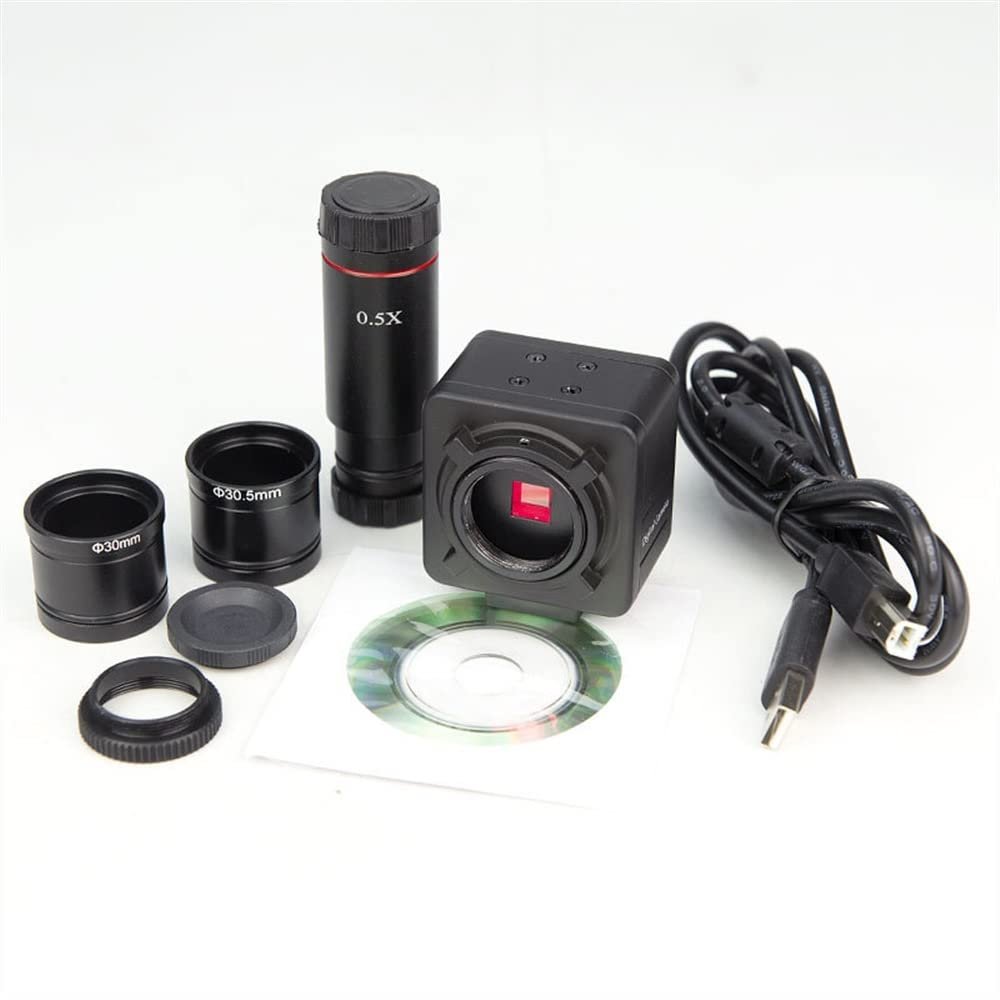 Joebo Microscope Kit Microscope Cameras 5MP Industrial Electronic Eyepiece Digital USB CMOS Video Camera with 0.5X C-Mount for Biological Stereo Microscope Microscope Lens Adapters