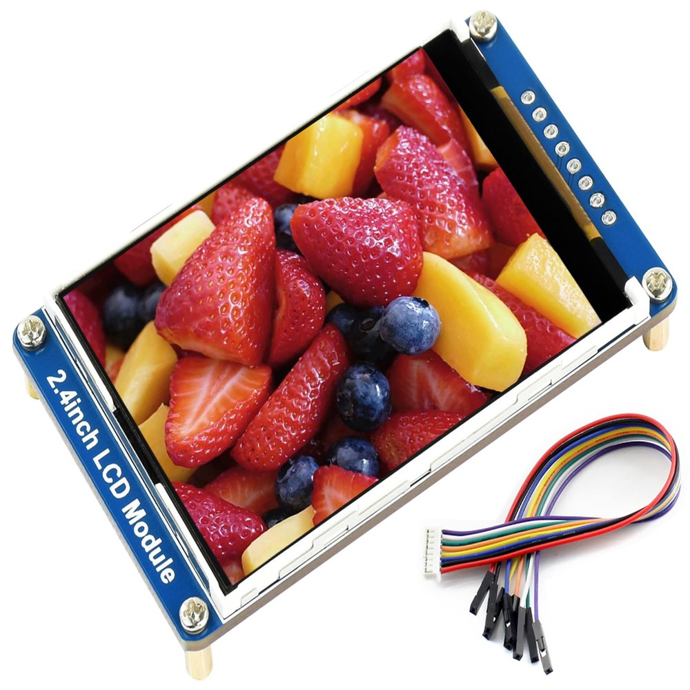 2.4inch LCD Display Module TFT Display Panel 240x320 Resolution 65K RGB Display Colors Embedded ILI9341 Driver SPI Interface Compatible with Raspberry Pi/with Arduino/ STM32, etc.