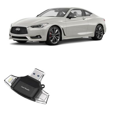BoxWave Smart Gadget Compatible with Infiniti 2020 Q60 Display (Lower 7 in) - AllReader SD Card Reader, microSD Card Reader SD Compact USB - Jet Black