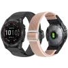 Puhuite 2 Pack 22mm Band Stretchy Nylon Compatible with Garmin Fenix 7/7 Pro/6/6 Pro/5/5 Plus/Instinct/Instinct 2 Solar/Forerunner 965/955/945/935/745/Approach S70 47mm/S62/S60/Epix 2/Epix Pro 2 47mm view 1