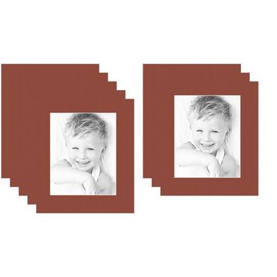 8x10 Terra-Cotta/Cognac Custom Mat for Picture Frame with 4x6 Opening Size (Mat Only, Frame NOT Included) - 8 Pack