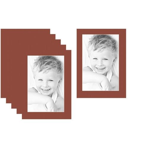 11x17 Terra-Cotta/Cognac Custom Mat for Picture Frame with 7x13 Opening Size (Mat Only, Frame NOT Included) - 6 Pack