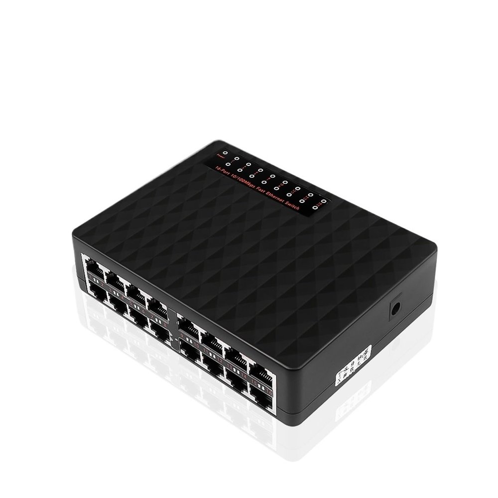 16 Port Network Switch Fast Ethernet Smart Switch High Performance RJ45 Hub Internet Splitter (Size : EU Plug 16Port)