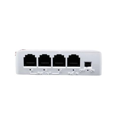 4-Port POE Extender 10/100Mbps 1 to 3 Network Switch Repeater with IEEE802.3af Plug and Play