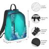 FHPCE Laptop Backpack 14.7 Inch with Compartment Aqua Blue Turquoise Laptop Bag Lightweight Casual Daypack for Travel view 2