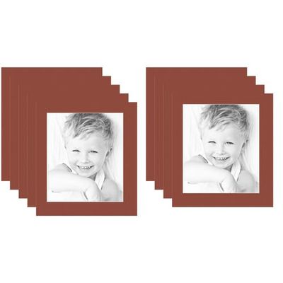 12x14 Terra-Cotta/Cognac Custom Mat for Picture Frame with 8x10 Opening Size (Mat Only, Frame NOT Included) - 9 Pack